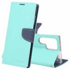 For Samsung Galaxy S23 Ultra 5G GOOSPERY FANCY DIARY Cross Texture Leather Phone Case(Mint Green) - 1