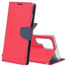 For Samsung Galaxy S23 Ultra 5G GOOSPERY FANCY DIARY Cross Texture Leather Phone Case(Red) - 1