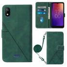 For Moxee m2160 Crossbody 3D Embossed Flip Leather Phone Case(Dark Green) - 1