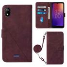 For Moxee m2160 Crossbody 3D Embossed Flip Leather Phone Case(Wine Red) - 1