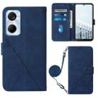 For Tecno Pop 6 Pro Crossbody 3D Embossed Flip Leather Phone Case(Blue) - 1