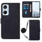 For Tecno Pop 6 Pro Crossbody 3D Embossed Flip Leather Phone Case(Black) - 1