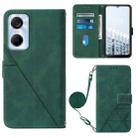 For Tecno Pop 6 Pro Crossbody 3D Embossed Flip Leather Phone Case(Dark Green) - 1