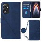For Tecno Pova 4 Crossbody 3D Embossed Flip Leather Phone Case(Blue) - 1