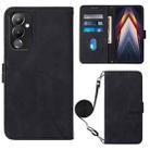 For Tecno Pova 4 Crossbody 3D Embossed Flip Leather Phone Case(Black) - 1