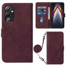 For Tecno Pova 4 Crossbody 3D Embossed Flip Leather Phone Case(Wine Red) - 1