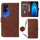 For Tecno Pova 4 Pro Crossbody 3D Embossed Flip Leather Phone Case(Brown) - 1