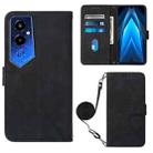 For Tecno Pova 4 Pro Crossbody 3D Embossed Flip Leather Phone Case(Black) - 1