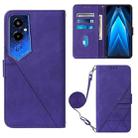 For Tecno Pova 4 Pro Crossbody 3D Embossed Flip Leather Phone Case(Purple) - 1