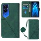 For Tecno Pova 4 Pro Crossbody 3D Embossed Flip Leather Phone Case(Dark Green) - 1