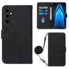 For Tecno Pova Neo 2 Crossbody 3D Embossed Flip Leather Phone Case(Black) - 1