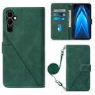 For Tecno Pova Neo 2 Crossbody 3D Embossed Flip Leather Phone Case(Dark Green) - 1