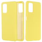 For Huawei Honor 30S Solid Color Liquid Silicone Dropproof Full Coverage Protective Case(Yellow) - 1