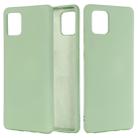 For Galaxy A81 Solid Color Liquid Silicone Dropproof Full Coverage Protective Case(Green) - 1