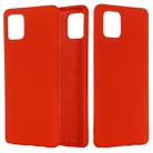 For Galaxy A81 Solid Color Liquid Silicone Dropproof Full Coverage Protective Case(Red) - 1