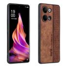 For OPPO Reno9 / Reno9 Pro AZNS 3D Embossed Skin Feel Phone Case(Brown) - 1