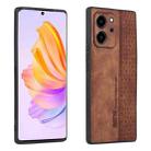 For Honor 80 SE AZNS 3D Embossed Skin Feel Phone Case(Brown) - 1