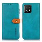 For Motorola Moto X40 Pro KHAZNEH Dual-color Cowhide Texture Flip Leather Phone Case(Blue) - 1