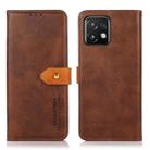 For Motorola Moto X40 Pro KHAZNEH Dual-color Cowhide Texture Flip Leather Phone Case(Brown) - 1