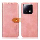 For Xiaomi 13 Pro KHAZNEH Dual-color Cowhide Texture Flip Leather Phone Case(Rose Gold) - 1