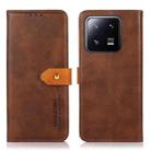 For Xiaomi 13 Pro KHAZNEH Dual-color Cowhide Texture Flip Leather Phone Case(Brown) - 1