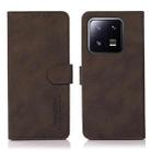 For Xiaomi 13 KHAZNEH Matte Texture Leather Phone Case(Brown) - 1