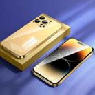 For iPhone 14 Pro Max Colorful Stainless Steel Phone Case(Gold) - 1