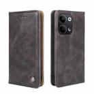 For OPPO Reno9 5G / Reno9 Pro 5G Non-Magnetic Retro Texture Flip Leather Phone Case(Grey) - 1