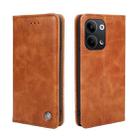 For OPPO Reno9 5G / Reno9 Pro 5G Non-Magnetic Retro Texture Flip Leather Phone Case(Brown) - 1