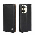 For OPPO Reno9 Pro+ 5G Non-Magnetic Retro Texture Flip Leather Phone Case(Black) - 1