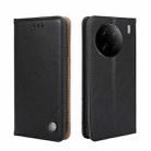 For vivo X90 Pro 5G Non-Magnetic Retro Texture Flip Leather Phone Case(Black) - 1