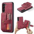 For Samsung Galaxy S23 5G JEEHOOD RFID Anti-Theft Wallet Magnetic Leather Phone Case(Red) - 1