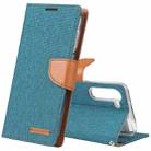 For Samsung Galaxy S23 5G GOOSPERY CANVAS DIARY Fabric Texture Flip Leather Phone Case(Green) - 1