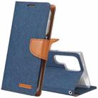 For Samsung Galaxy S23 Ultra 5G GOOSPERY CANVAS DIARY Fabric Texture Flip Leather Phone Case(Navy Blue) - 1