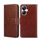 For Realme 10 Pro+ 5G Crystal Texture Leather Phone Case(Brown) - 1