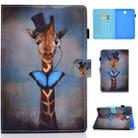 For Galaxy Tab A8.0 T350 Horizontal TPU Painted Flat Feather Case Anti-skid strip with Sleep Function & Pen Cover & Card Slot & Holder(Deer) - 1