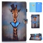 For Galaxy Tab A10.1 T580 Horizontal TPU Painted Flat Feather Case Anti-skid strip with Sleep Function & Pen Cover & Card Slot & Holder(Deer) - 1
