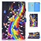 For Galaxy Tab A10.1 T580 Horizontal TPU Painted Flat Feather Case Anti-skid strip with Sleep Function & Pen Cover & Card Slot & Holder(Music Butterfly) - 1