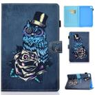 For iPad Mini 1 / 2 / 3 / 4 / 5 Horizontal TPU Painted Flat Feather Case Anti-skid strip with Sleep Function & Pen Cover & Card Slot & Holder(Owl) - 1