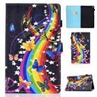 For Kindle Fire HD8 Horizontal TPU Painted Flat Feather Case Anti-skid strip with Sleep Function & Pen Cover & Card Slot & Holder(Music Butterfly) - 1