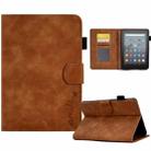 For Amazon Kindle Youth Version 2022 Embossed Smile Flip Tablet Leather Smart Case(Brown) - 1