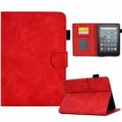 For Amazon Kindle Youth Version 2022 Embossed Smile Flip Tablet Leather Smart Case(Red) - 1