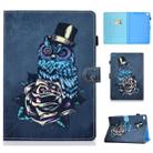 For iPad Air 2 Horizontal TPU Painted Flat Feather Case Anti-skid strip with Sleep Function & Pen Cover & Card Slot & Holder(Owl) - 1