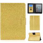 For Amazon Kindle Youth Version 2022 Varnish Glitter Powder Smart Leather Tablet Case(Yellow) - 1