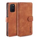 For Galaxy A91 / S10 Lite DG.MING Retro Oil Side Horizontal Flip Case with Holder & Card Slots & Wallet(Brown) - 1