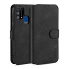 For Galaxy M31 DG.MING Retro Oil Side Horizontal Flip Case with Holder & Card Slots & Wallet(Black) - 1