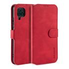 For Huawei P40 Lite / Nova 6 SE DG.MING Retro Oil Side Horizontal Flip Case with Holder & Card Slots & Wallet(Red) - 1