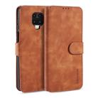 For Xiaomi Redmi Note 9S DG.MING Retro Oil Side Horizontal Flip Case with Holder & Card Slots & Wallet(Brown) - 1