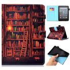 For Amazon Kindle Youth Version 2022 Colored Drawing Stitching Smart Leather Tablet Case(Bookshelf) - 1