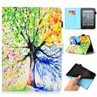 For Amazon Kindle Youth Version 2022 Colored Drawing Stitching Smart Leather Tablet Case(Colorful Tree) - 1
